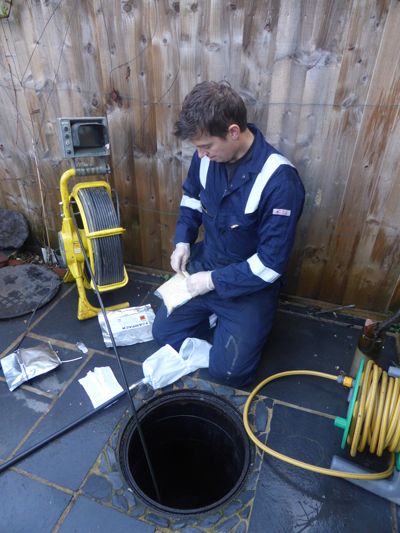Preparation of DRAINBLOCK BAG™ prior to remote installation