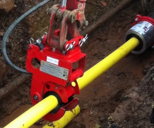 Mini Pipe Handler Inserting PE Pipe