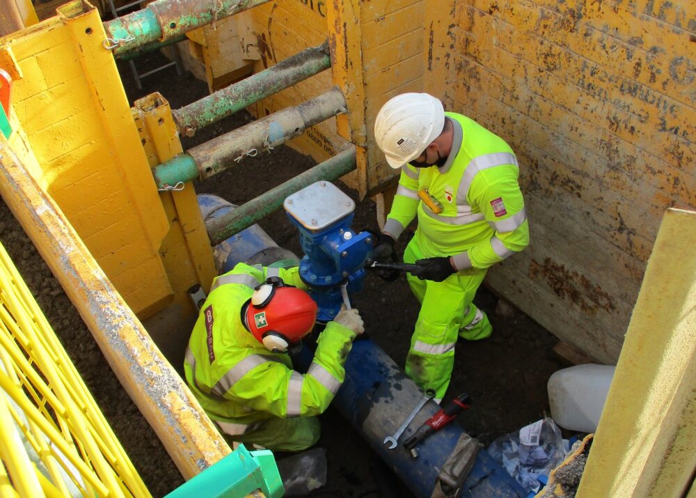 SVI PE branch saddles and under pressure drill technology used on new connections at Sellafield