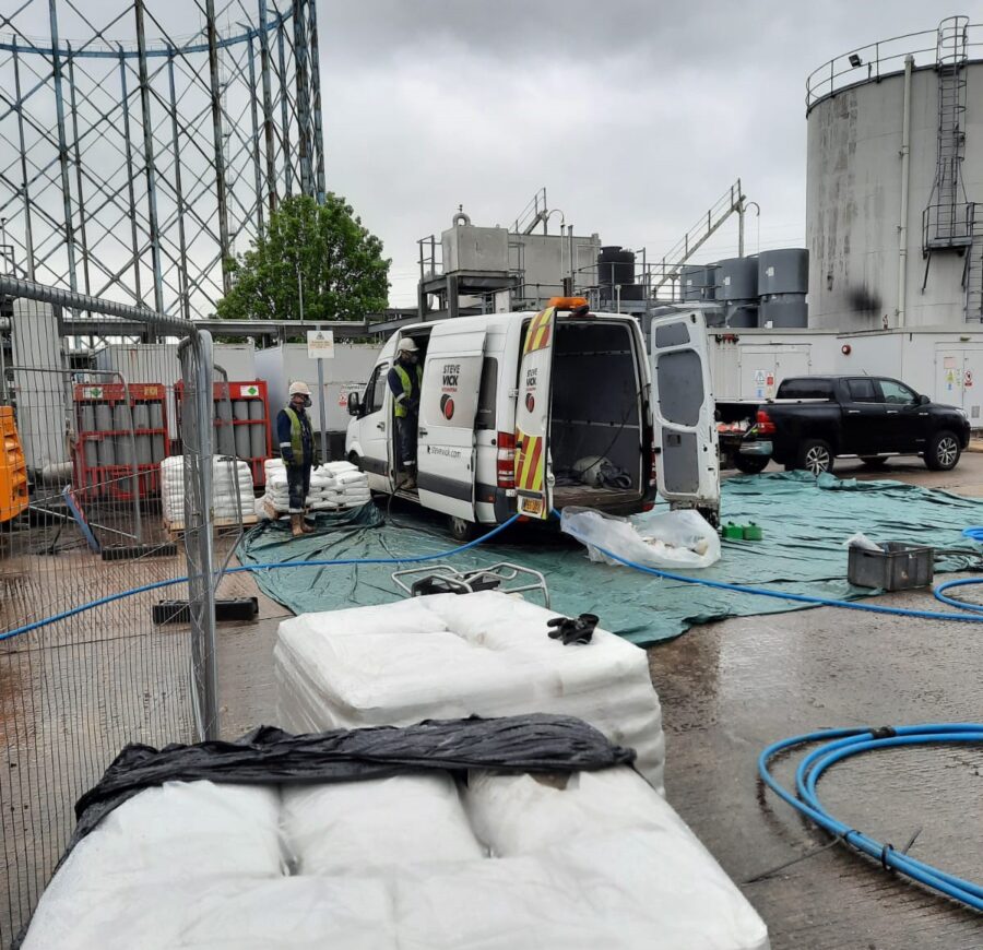 Cementitious grout filling a 115 metre decommissioned main
