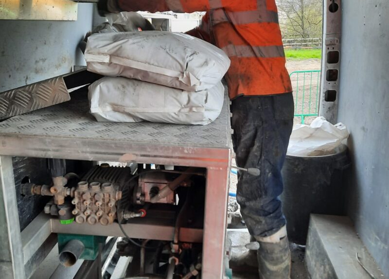 Cementitious grout filling for Yorkshire Water