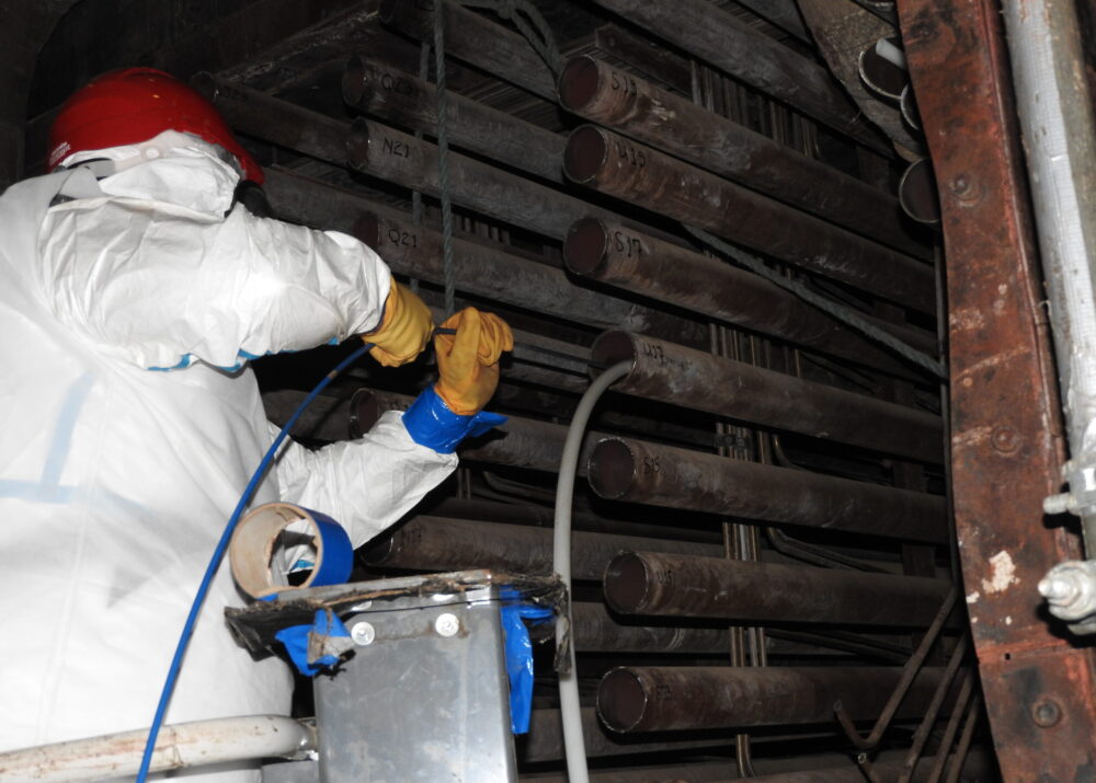 Isolation of four primary circuit feeder pipes from the steam generating heavy water reactor, Winfrith